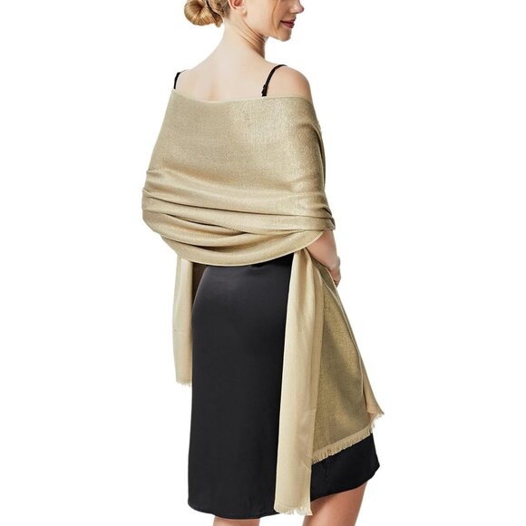 Pashmina Shawl Wraps Scarf Formal B #. Gold